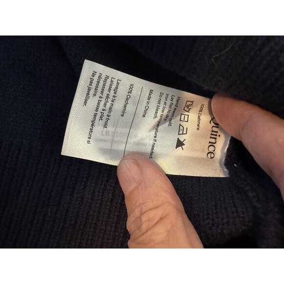 Quince Navy Mongolian Cashmere Funnel Neck Pullover Sweater Women's S - Picture 3 of 5